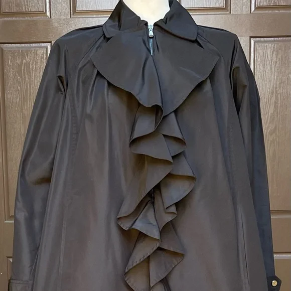 Ralph Lauren black silk taffeta coat - Picture 8 of 9